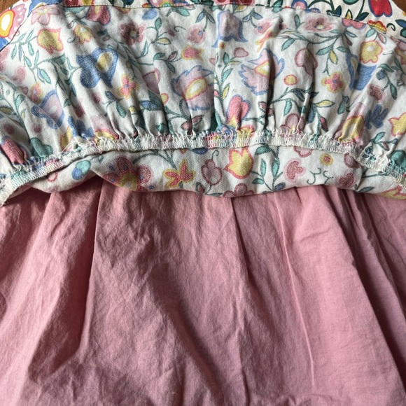 Mini Boden Floral Kids Dress - Pink, Blue, Yellow - Picture 2 of 3
